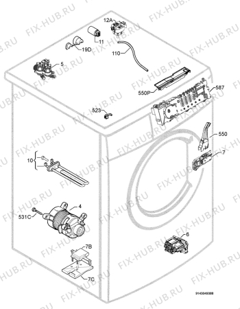 Взрыв-схема стиральной машины Aeg Electrolux L62850L - Схема узла Electrical equipment 268